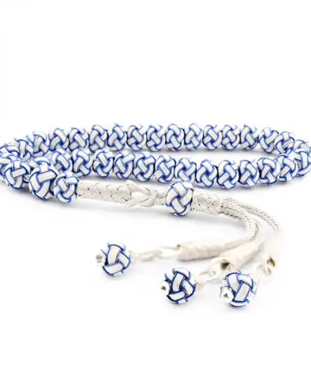 Gümüş Mavi Beyaz Kazaziye Tesbih