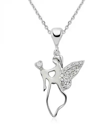 Gümüş Melek Annem Bayan Kolye