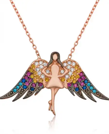 Gümüş Melek Bayan Kolye