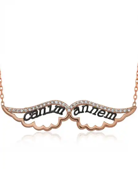 Gümüş Melek Canım Annem Bayan Kolye