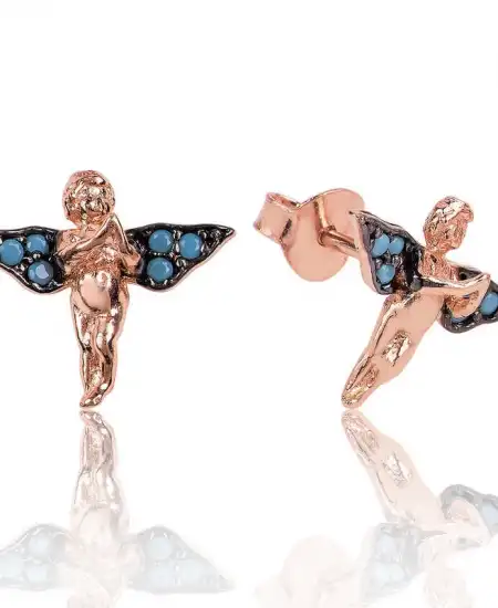 Gümüş Melek Çivili Küpe