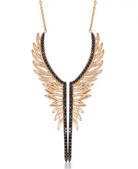 Gümüş Melek Kanadı Bayan Kolye