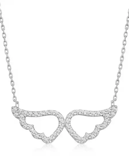 Gümüş Melek Kanadı Kadın Kolye