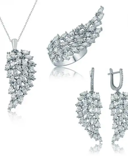 Gümüş Melek Kanadı Kadın Set