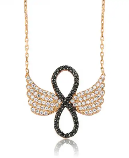 Gümüş Melek Kanadı Sonsuzluk Bayan Kolye