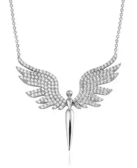 Gümüş Mikail Meleği Bayan Kolye