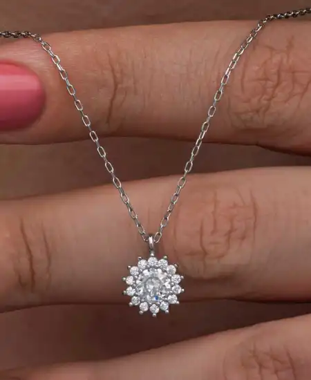 Gümüş Minimal Yuvarlak Anturaj Kadın Kolye