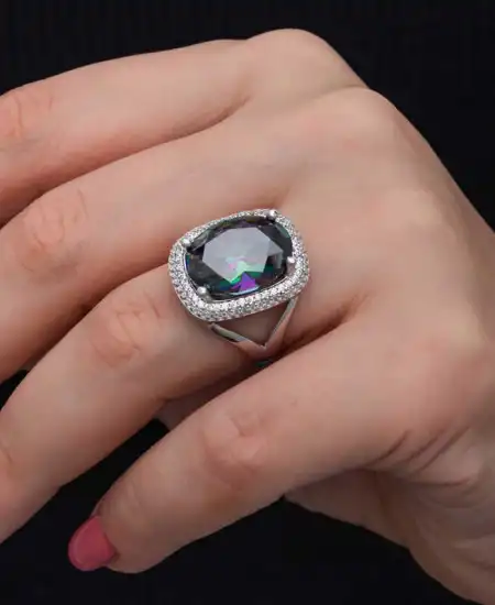 Gümüş Mistik Taşlı Kadın Yüzük
