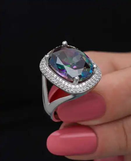 Gümüş Mistik Taşlı Kadın Yüzük