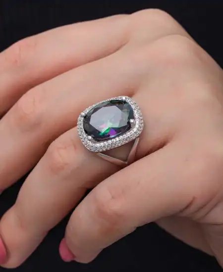 Gümüş Mistik Taşlı Kadın Yüzük