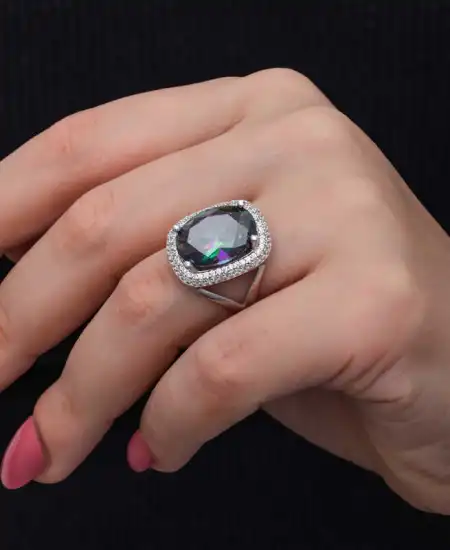 Gümüş Mistik Taşlı Kadın Yüzük