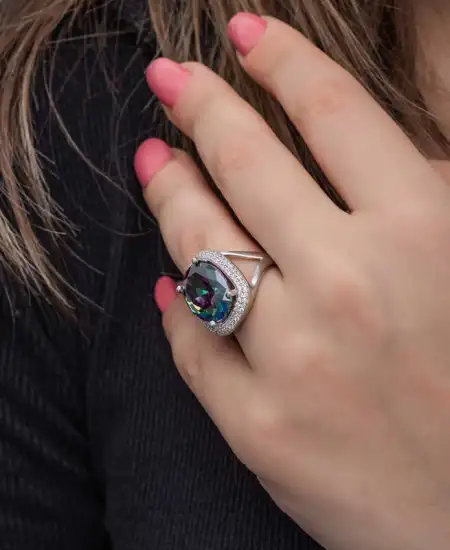 Gümüş Mistik Taşlı Kadın Yüzük