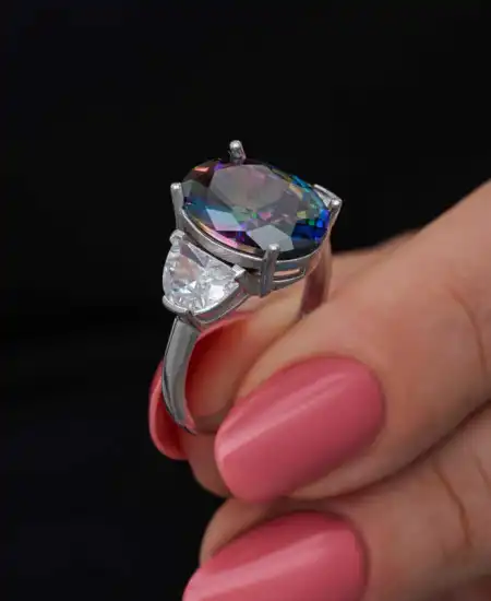 Gümüş Mistik Zirkon Taşlı Kadın Yüzük