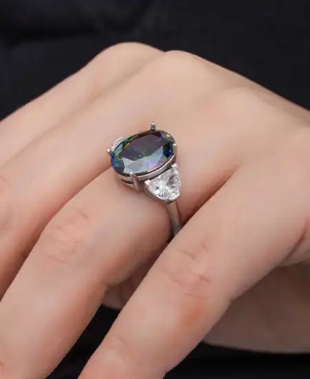 Gümüş Mistik Zirkon Taşlı Kadın Yüzük