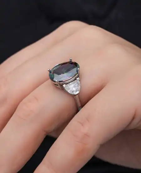 Gümüş Mistik Zirkon Taşlı Kadın Yüzük