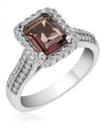 Gümüş Mor Baget Taşlı Kadın Yüzük