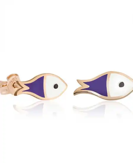 Gümüş Mor Balık Küpe