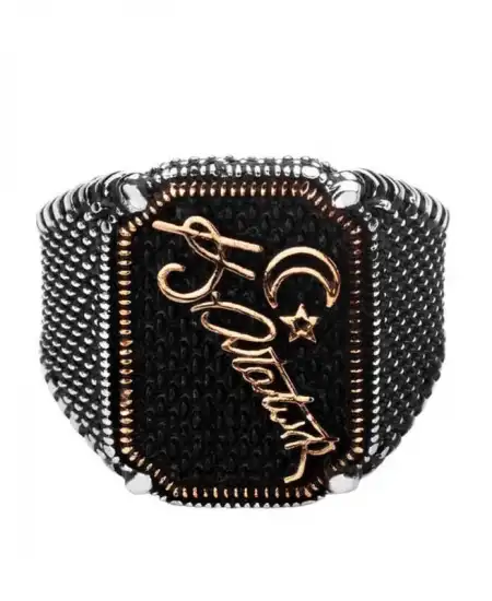 Gümüş Mustafa Kemal Atatürk İmzalı Ay Yıldızlı Erkek Yüzük