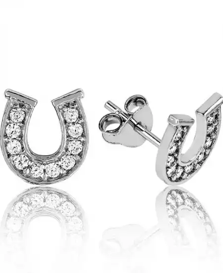 Gümüş Nal Çivili Küpe