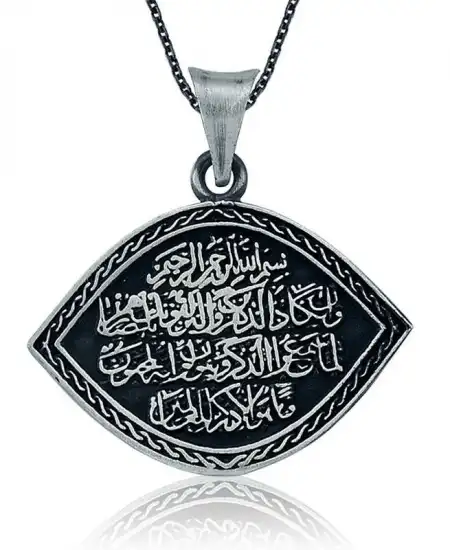 Gümüş Nazar Duası Bayan Kolye