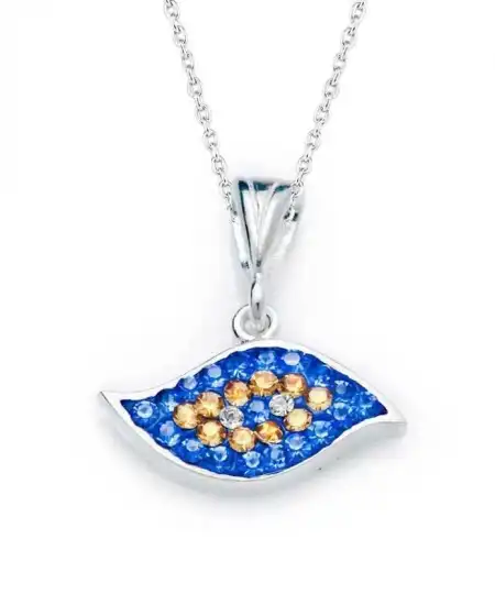 Gümüş Nazar Gözlü Bayan Kolye