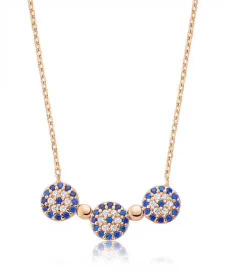 Gümüş Nazarlı Bayan Kolye