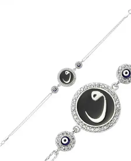 Gümüş Nazarlı Vav Bayan Bileklik