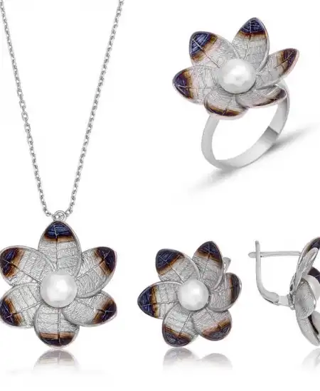 Gümüş Nergis Çiçeği Bayan Set