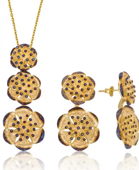 Gümüş Nilüfer Çiçeği Bayan Set