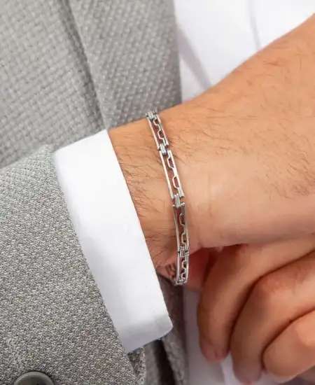 Gümüş Oksitli Erkek Bileklik