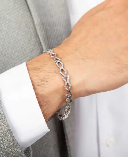 Gümüş Oksitli Erkek Bileklik