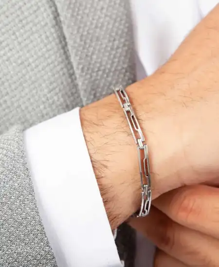 Gümüş Oksitli Erkek Bileklik