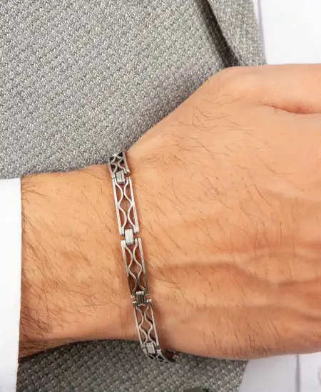 Gümüş Oksitli Erkek Bileklik