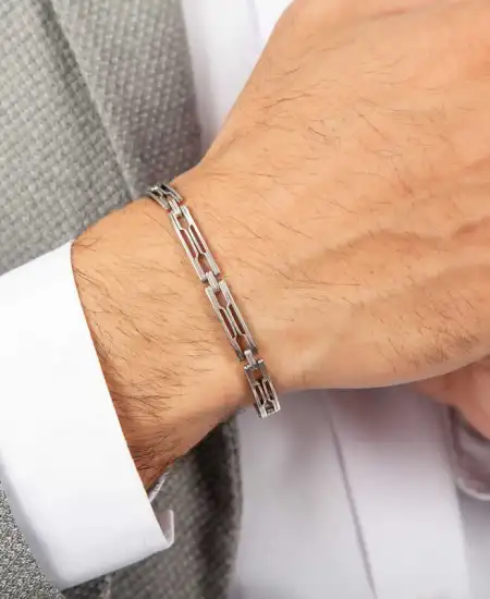Gümüş Oksitli Erkek Bileklik