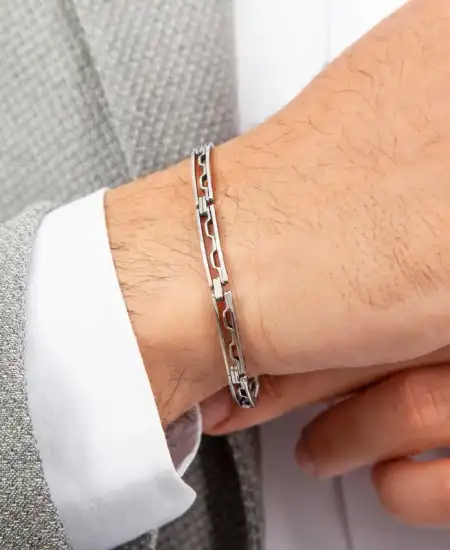 Gümüş Oksitli Erkek Bileklik