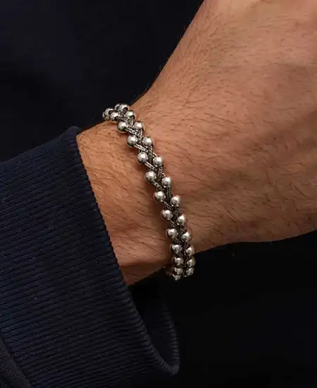 Gümüş Oksitli Toplu Erkek Bileklik