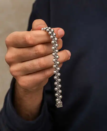 Gümüş Oksitli Toplu Erkek Bileklik