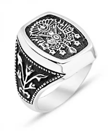 Gümüş Osmalı Armalı Erkek Yüzük