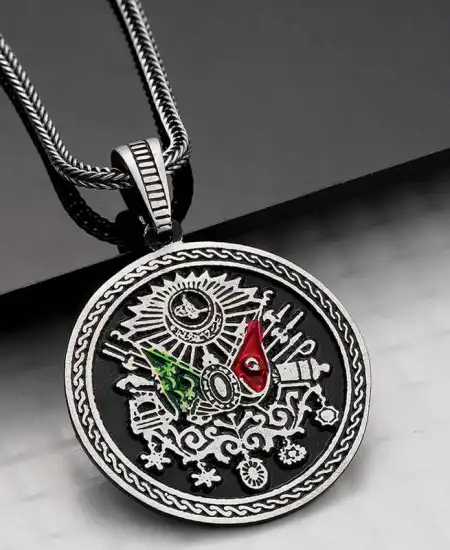 Gümüş Osmanlı Armalı Erkek Kolye