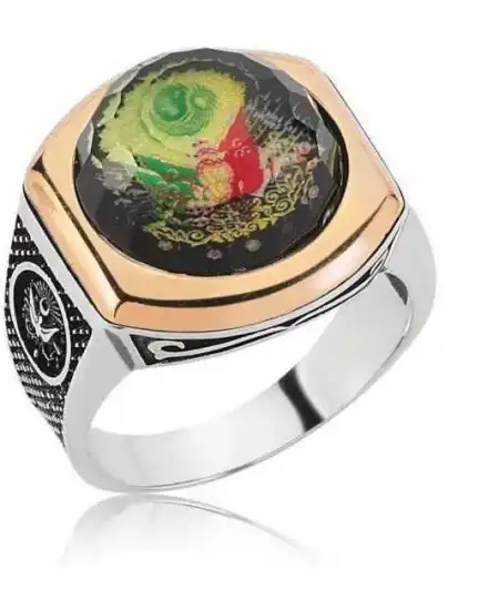 Gümüş Osmanlı Armalı Erkek Yüzük