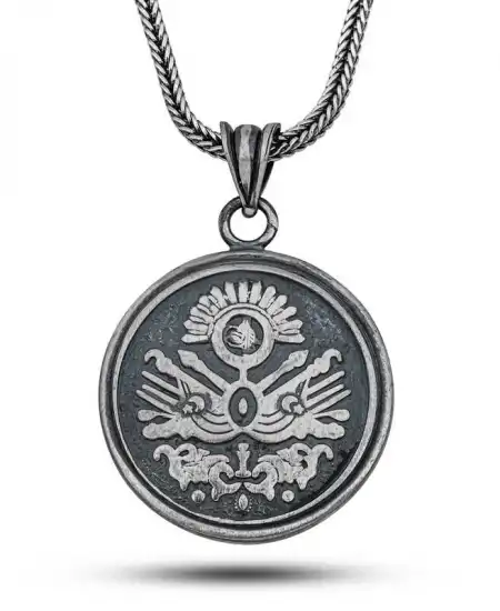 Gümüş Osmanlı Devlet Armalı Cevşen Kolye