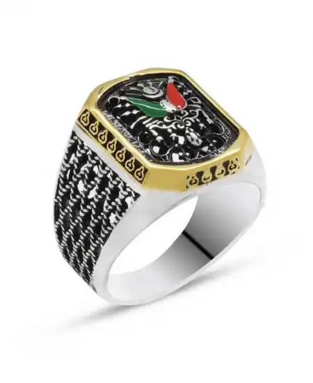 Gümüş Osmanlı Devlet Armalı Erkek Yüzük