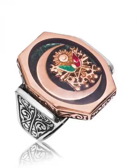 Gümüş Osmanlı Devlet Armalı Erkek Yüzük