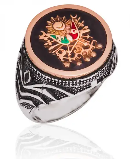 Gümüş Osmanlı Devlet Armalı Erkek Yüzük