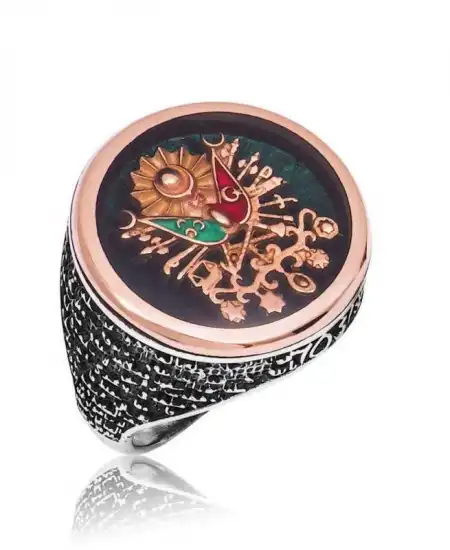 Gümüş Osmanlı Devlet Armalı Fetih Erkek Yüzük