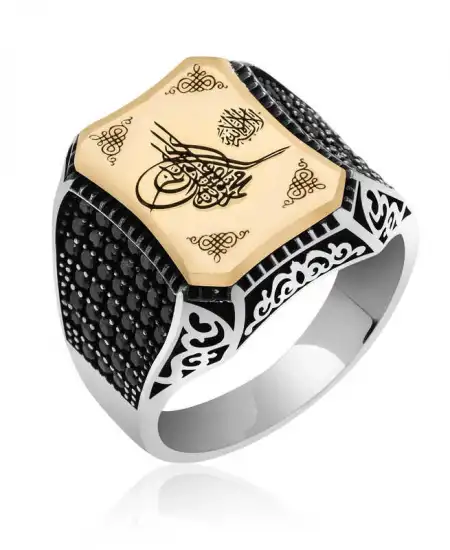 Gümüş Osmanlı Tuğralı Erkek Yüzük