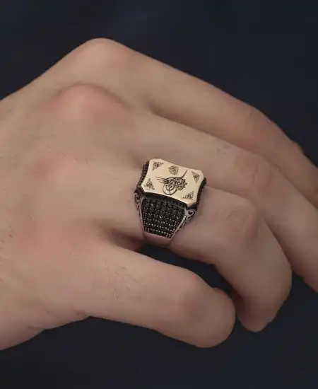 Gümüş Osmanlı Tuğralı Erkek Yüzük