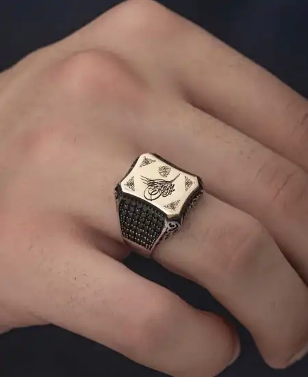 Gümüş Osmanlı Tuğralı Erkek Yüzük