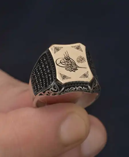 Gümüş Osmanlı Tuğralı Erkek Yüzük