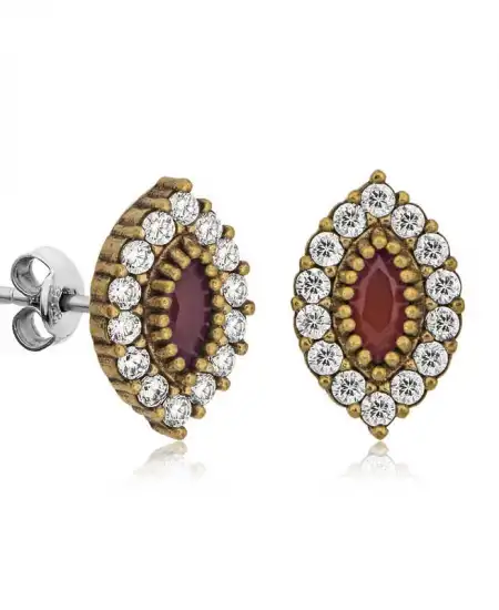 Gümüş Otantik Mekik Çivili Kadın Küpe